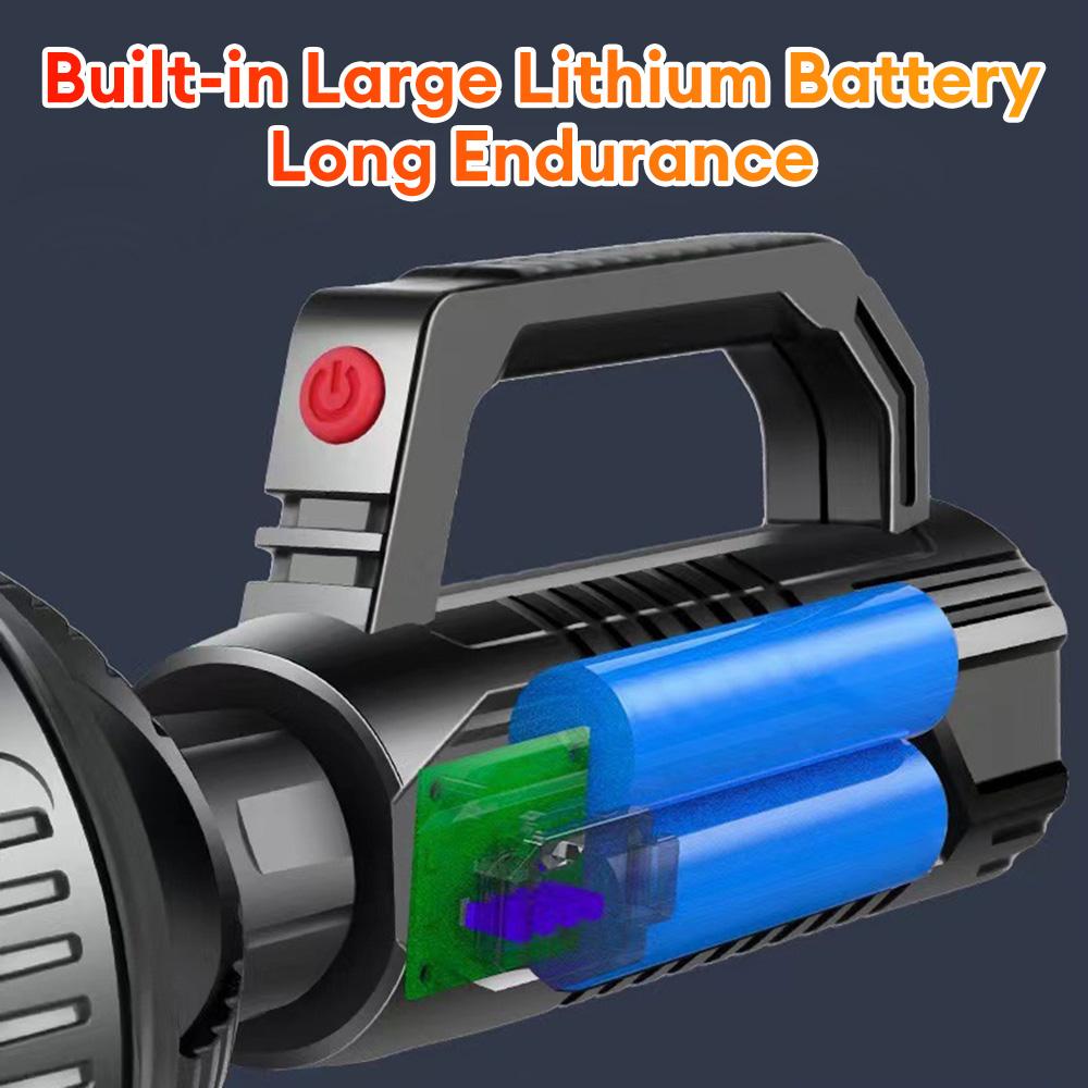 Уличный светодиодный фонарик для кемпинга, ультра яркий перезаряжаемый ручной фонарик, водонепроницаемый прожектор высокой мощности для рыбалки, кемпинга