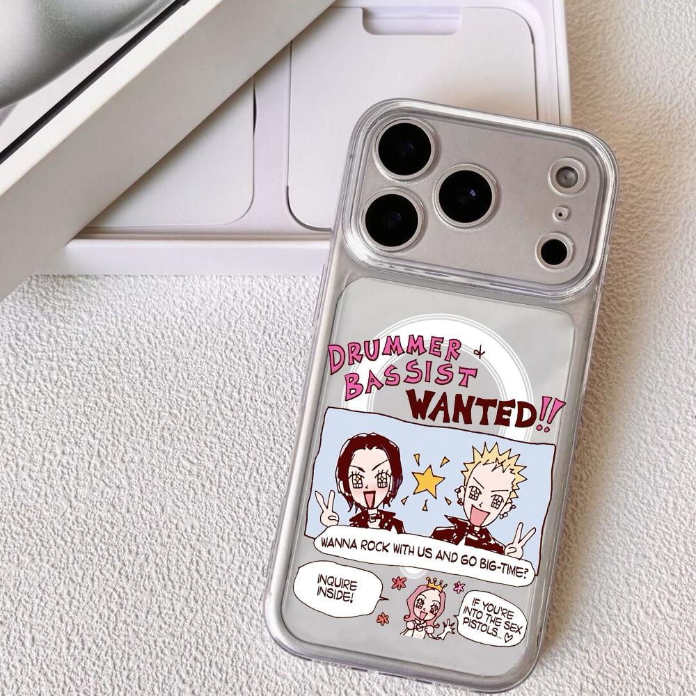 Cute Nana Phone Case For iPhone 17 16 15 14 13 12 Pro Max Plus With Magnetic Crystal Clear Case Wireless Charge
