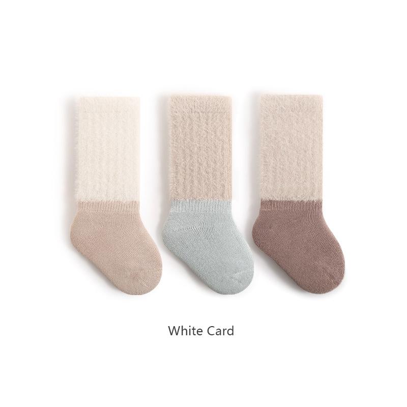 3 Pairs/Lot Baby Socks For Winter Thick Warm Newborn Long Tube Socks Kids Mid Tube Socks For Boys And Girls