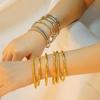Casual Unique 18k Gold Plated Non Tarnish Bangle Minimalist African Beads Bracelet Daily Ason Stainless Steel Jewelry ALN2512520