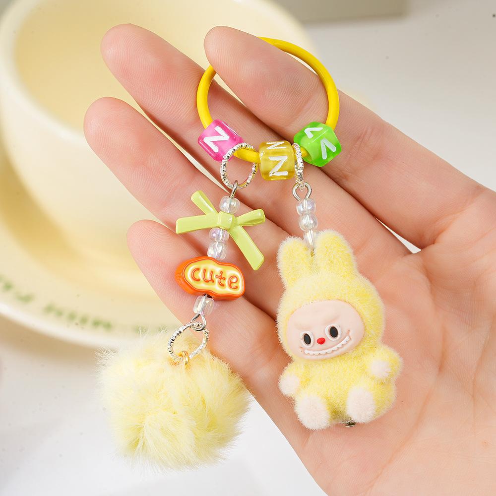 Wind Macaron Color Gentle and Cute Flocking Three-dimensional Doll Schoolbag Backpack Pendant Keychain Card Book Batch