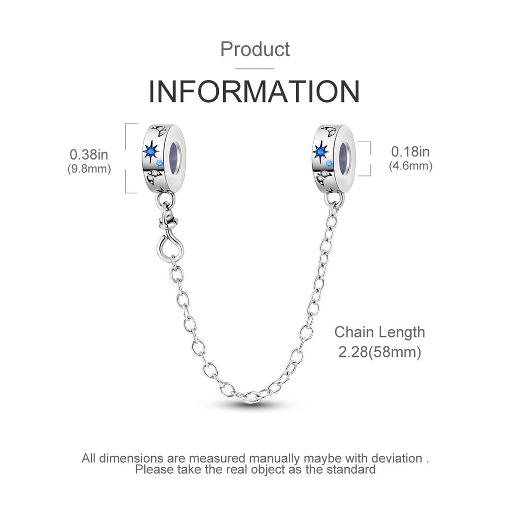 Новая медная цепочка безопасности Шарм-подвеска в виде лунного цветка и звезды Подходит для оригинального браслета DIY для женщин и девушек