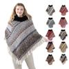 Fur Collar Knitted Shawl Thermal Pullover Cape Shawl Women