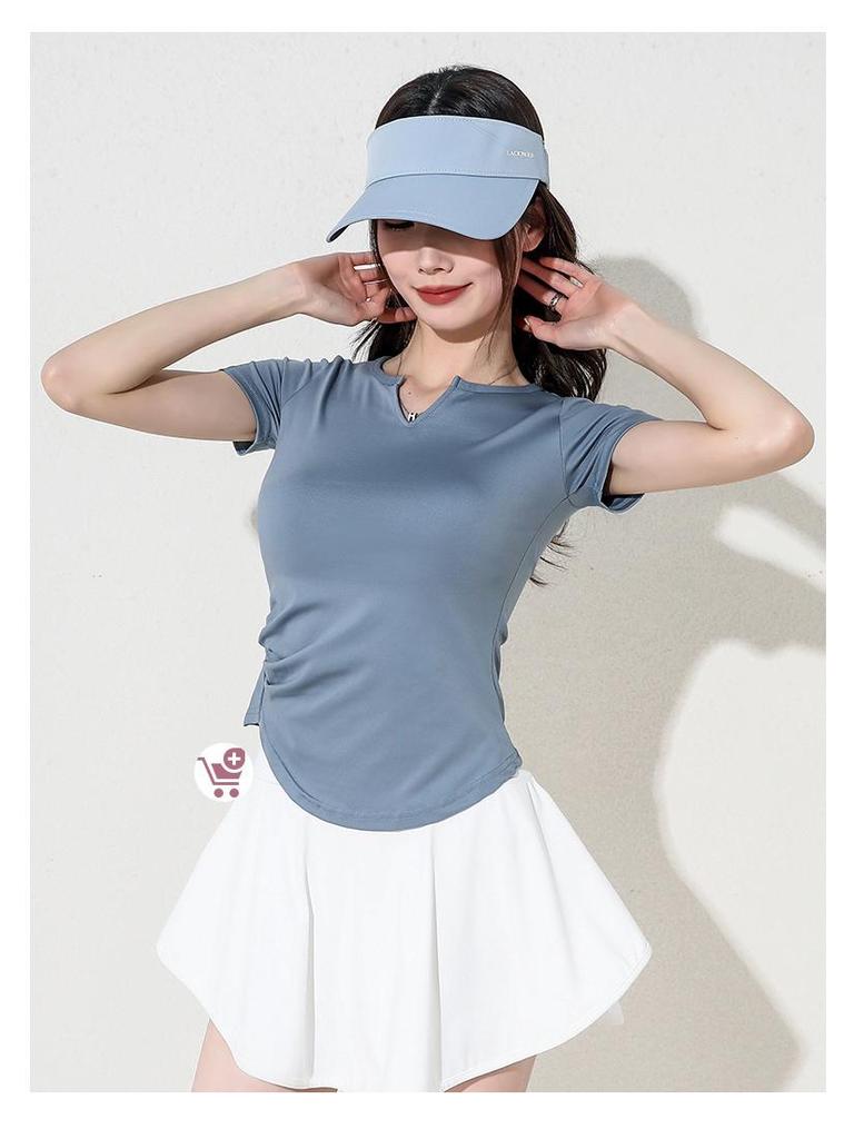 Women's Quick-Dry Slimming Yoga T-Shirt - Breathable Short Sleeve Running & Fitness Top