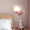 Resin Girls Rabbit Wall Light Glass Ball Led Wall Lamp Nordic Creative Living Room Bedroom Study Home Decor Cartoon Night Light
