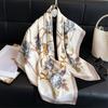 90 * 90cm New Twill Silk Simple Sun Protection Warm Large Square Scarf Shawl Headscarf For Women