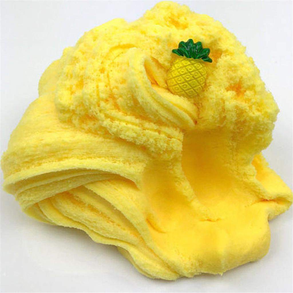 Жёлтый слайм для детей с фигуркой ананаса.Вес:200мл