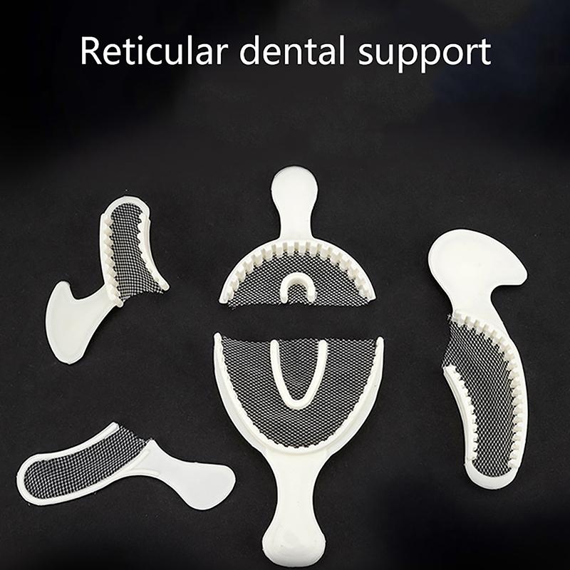 5 шт./компл. стоматологическая одноразовая прикусная ложка для снятия слепков белая с сеткой верхний и нижний стоматологический инструмент расходный материал для стоматологии