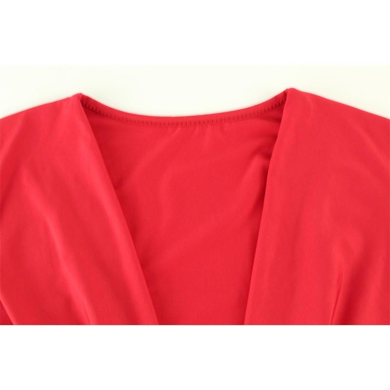 Осенне-зимняя женская мода сексуальное платье с V-образным вырезом и длинным рукавом, облегающее, закрывающее ягодицы