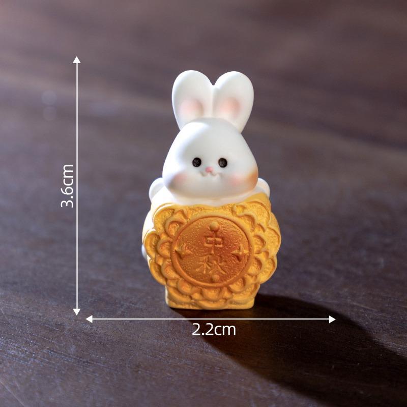 Mid-Autumn Festival Mooncakes Rabbit Figurines Decorative Gifts Accessories Car Office Desks and Small Ornaments