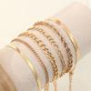 Fashion 6Pcs Bracelet Set Trendy Metal Chain Wristbands Stylish Jewelry Gift for Women Girls