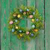 Пасхальный венок с пестрыми яйцами, весеннее украшение двери, нежный венок для пасхального украшения
