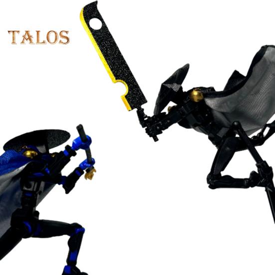 Knight-Errant Action Figure with Accessories Movable Joints 3D Printed Chinese Style Swordsman Robot Model Toy Articulated Dummy Figurine