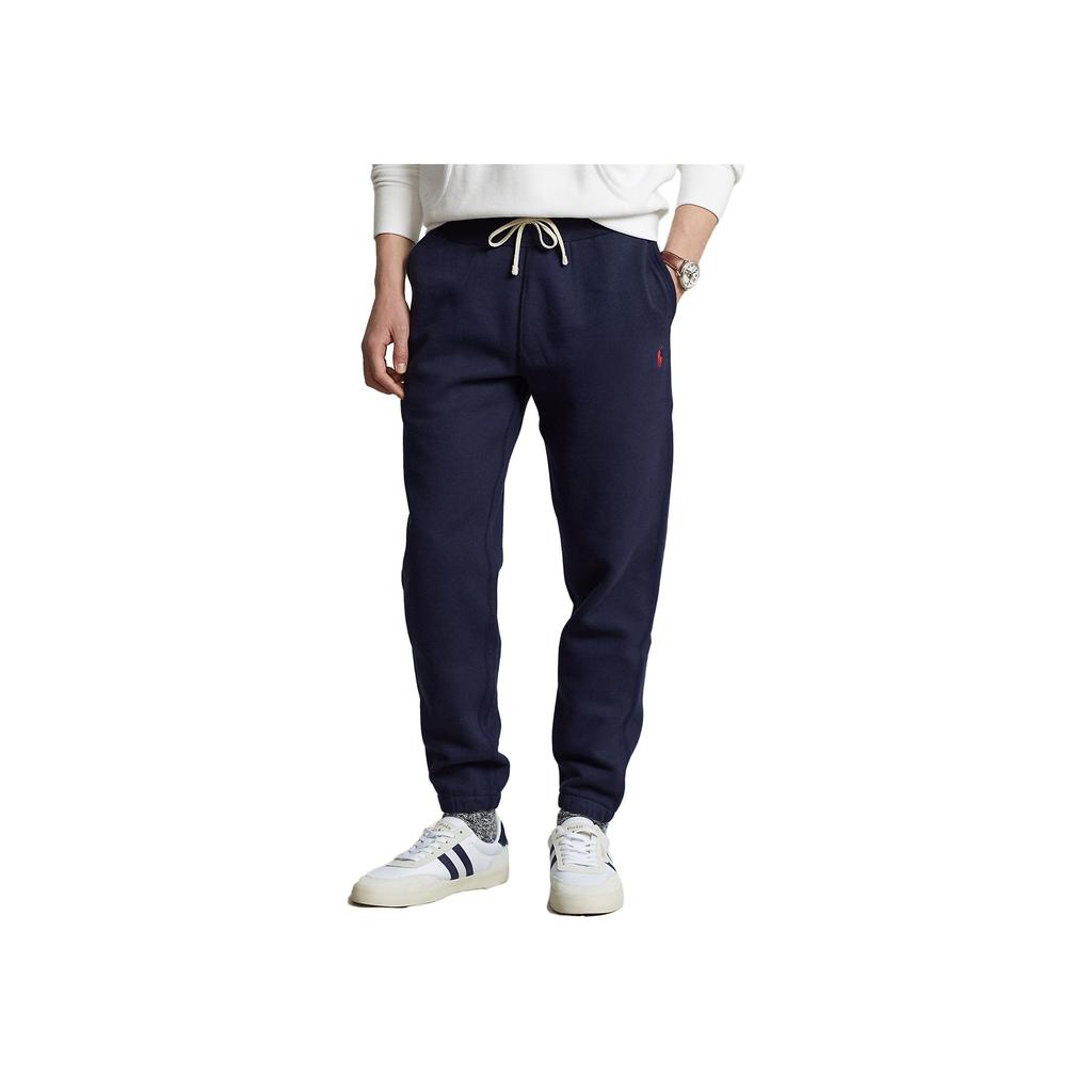Polo Ralph Lauren Весна-Лето 23 Однотонные Трикотажные Спортивные Штаны с Вышитым Логотипом, Шнурком и Манжетами Мужские Брюки Синий MNPOPNT1BQ20053-410