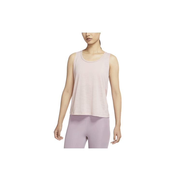 Nike Yoga Dri-Fit металлизированная отделка однотонный быстросохнущий круглый вырез спортивный жилет с широкими лямками женские топы розовый DD5805-601