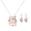 1 комплект/3 шт. (Колье + Серьги) Комплект из двух предметов Sweet Bow Diamond Crystal, корейская версия украшений для невесты, комплект украшений Love Gem