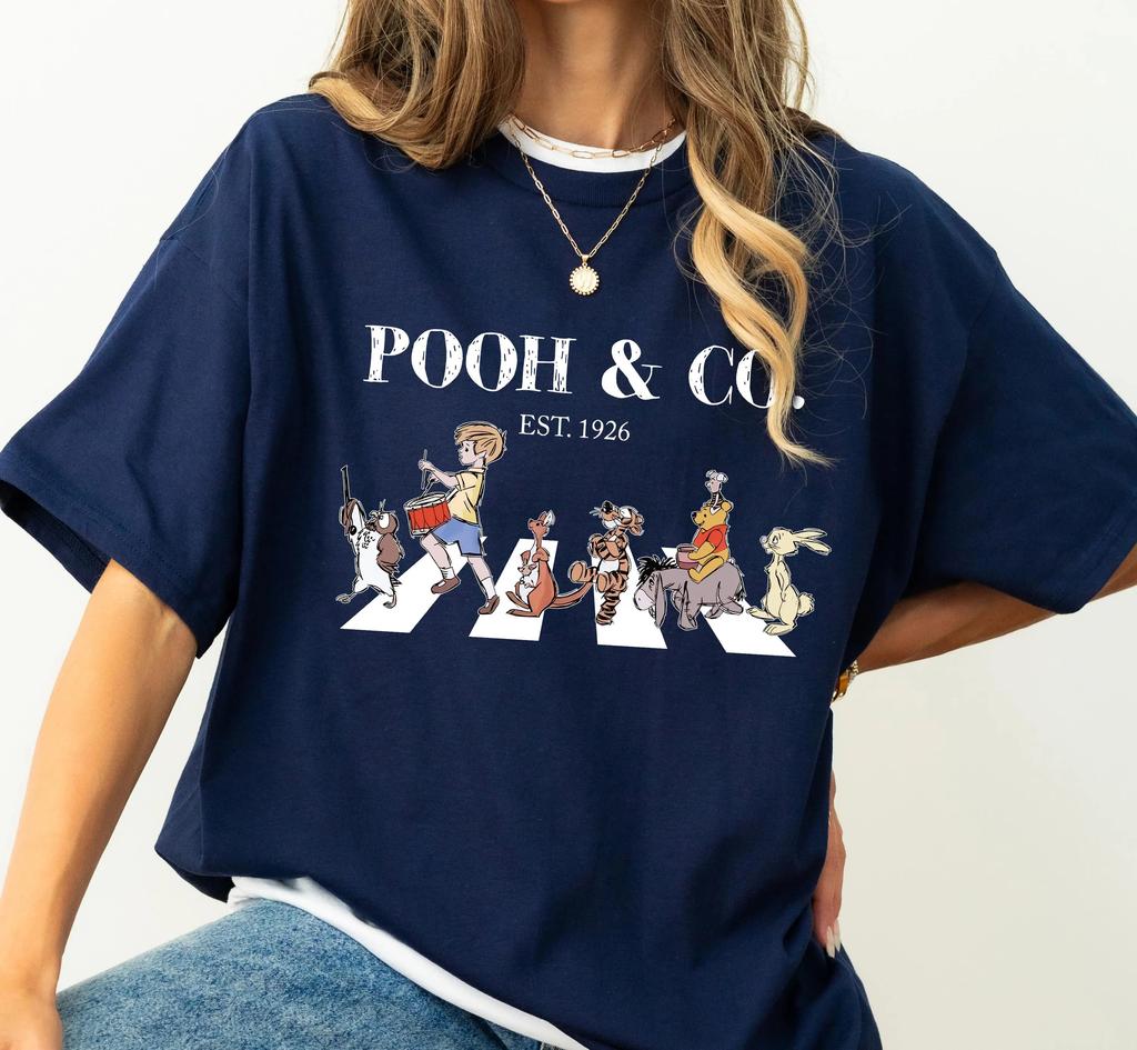 Disney Winnie The Pooh And Friends Abbey Road Sketch Shirt Tigger Eeyore Shirt Disneyland Family Matching Shirt