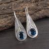 London Blue Topaz 925 Solid Sterling Silver Earrings, Handmade Gemstone Earrings Jewelry, Gifts For Wife Brand New Earrings