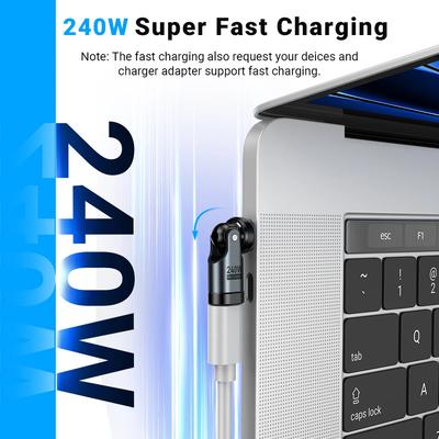 Премиальный кабель-адаптер USB C — Type C OTG для быстрой зарядки 240 Вт, конвертер «папа-мама» для iPhonee16, Macbook, ноутбука, универсальный