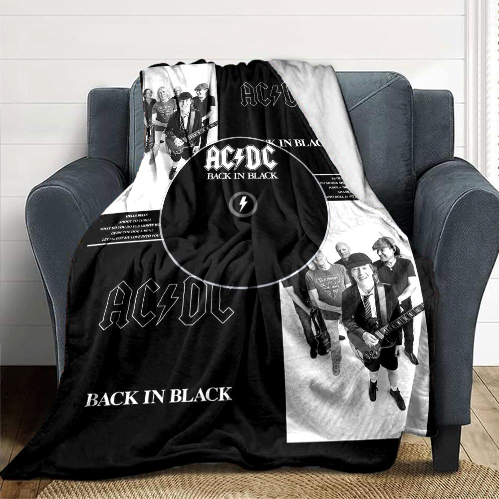 Acdc Back Black Blanket Soft Throw Blanket For Home Bedroom Bed Sofa Travel Office Solid Christmas Blanket