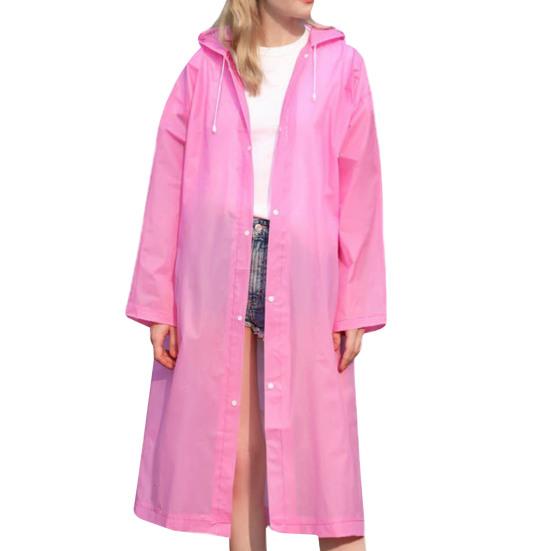 Long Raincoat Single-breasted Hooded Reusable Men Women Rainy Day Outdoor Hoodie Rain Coat for Garden