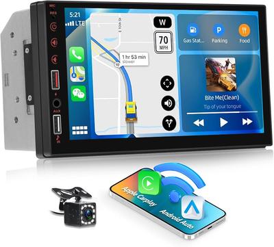 Автомагнитола Auometo с IPS, беспроводным Auto, смартфоном, YouTube, FM, камерой заднего вида и заводским управлением с рулевого колеса, японский язык и 2-DIN 7-дюймовый