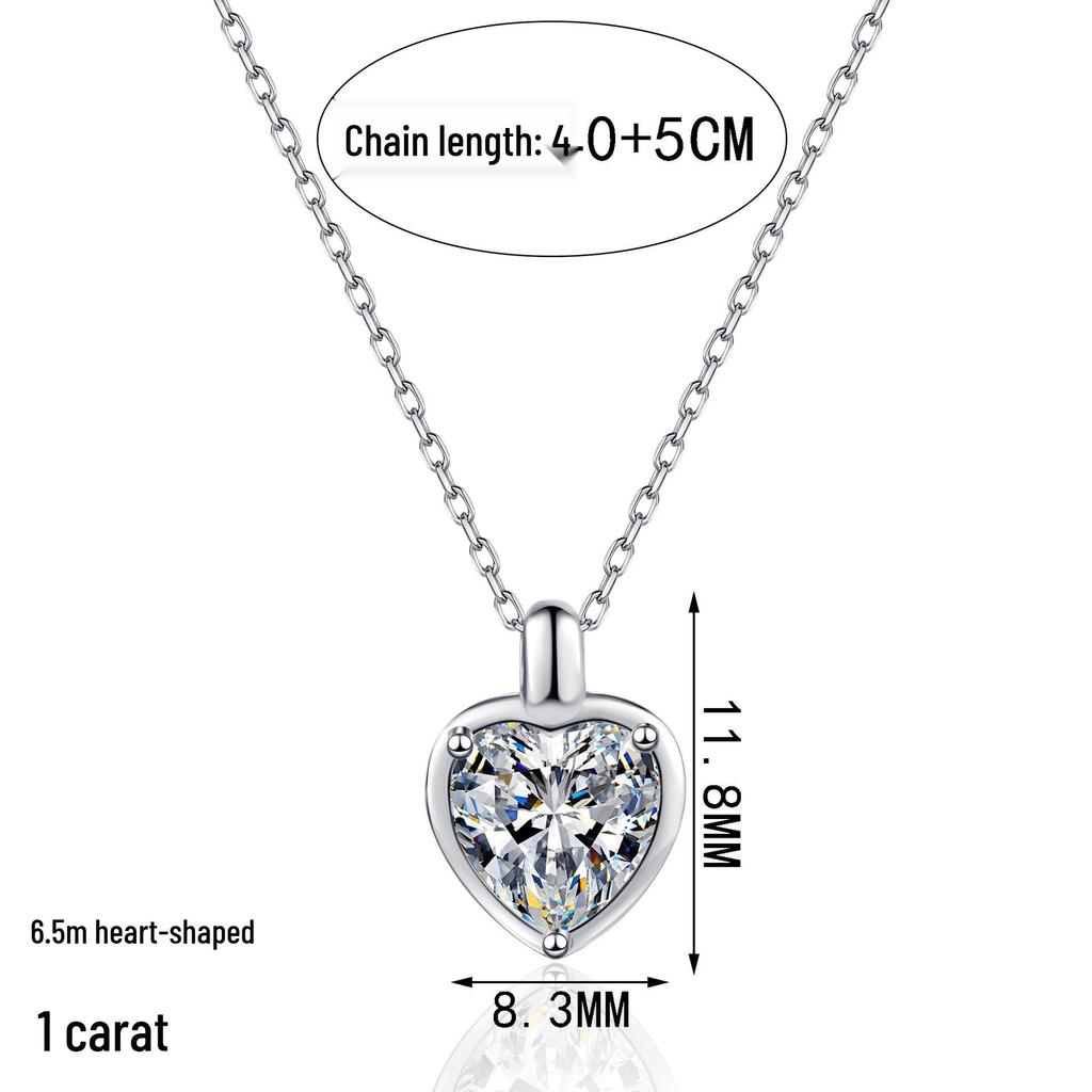 Новое ожерелье-подвеска в виде сердца из стерлингового серебра 925 пробы с муассанитом Deyi - Женская минималистичная цепочка на ключицу с символом любви