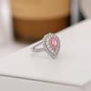Кольцо с розовым бриллиантом в виде капли воды, кольцо с цветным бриллиантом и цирконом, женское кольцо с имитацией помолвки с микро-бриллиантами