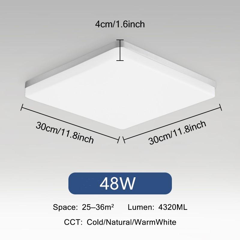 Квадратный светодиодный потолочный светильник 18 Вт 24 Вт 36 Вт 48 Вт потолочные светильники для спальни светильник светодиодный панельный светильник для гостиной кухни фойе