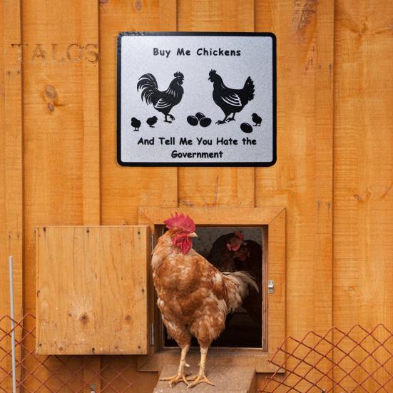 Farmhouse Chicken Sign Cluck Around And Find Out Sign Crowing Rooster Wall Art Desktop Sign for Chicken Coop Home Farm Garden Decor