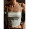 Spaghetti Strap Tank Top Sexy Backless Bandage Skinny Crop Tops 2023 Summer Elegant Lace Up Party Streetwear Women
