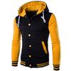 Fashion Men Winter Long Sleeve Varsity Jacket Single-breasted Warm Hoodie Coat