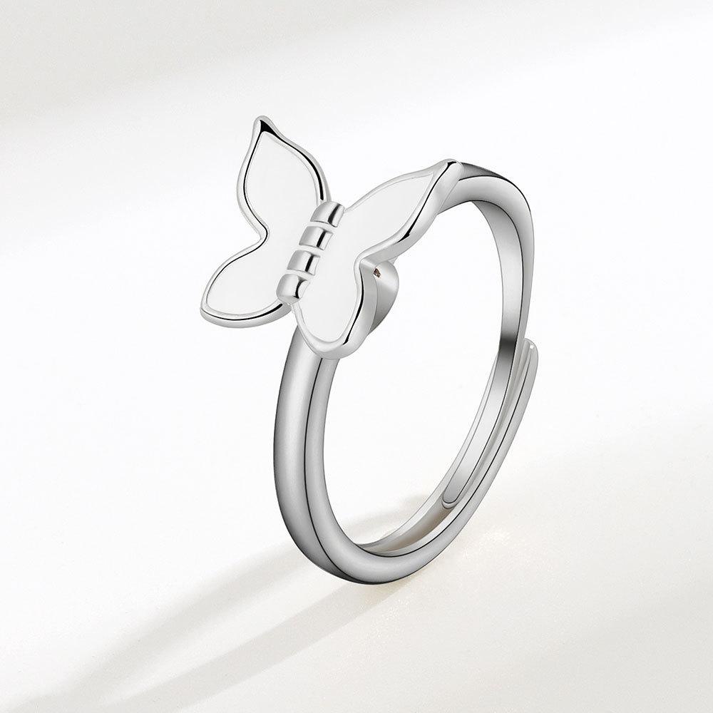 Rotatable Butterfly Open Ring For Women Adjustable Index Finger Ring Unique Personalized Fashion Jewelry Gift