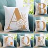 Home Decoration Plant Alphabet A B C Pattern Sofa Back Pillow Cover Fashion Women Cushion