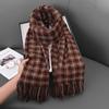 Ins Retro Green Plaid Cashmere Scarf Women'S Christmas Gift Warm Versatile Scarf Men
