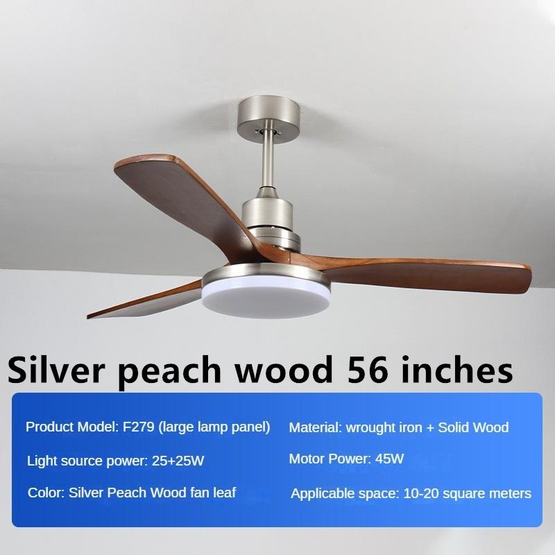 45 Вт бытовой интеллектуальный регулируемый частотный электрический вентилятор для гостиной, светильник из цельного дерева, ретро-вентилятор для ресторана, полный спектр