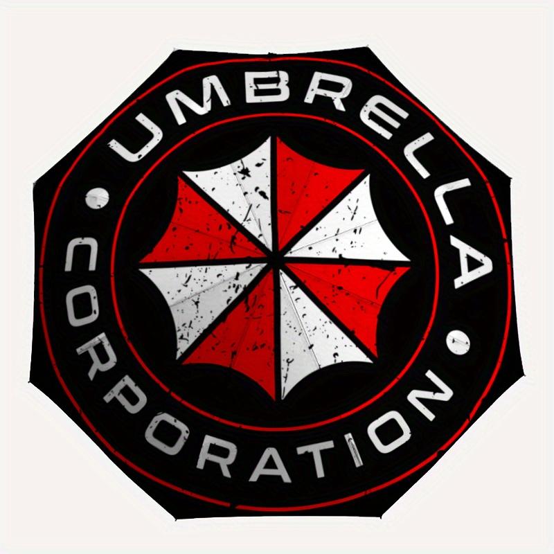 1pc Umbrella Corporation Logo Automatic Opening Folding Umbrella - Portable 3-Fold Design with Iron Frame - Outdoor, for Fans, Travelers, Daily U