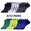 6/12Pairs Men Sports Mesh Running Socks Breathable MoistureWicking Low-Cut with Ear Loops All-Season Couple Socks for Men Women