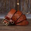 3,8 см чистая коровья натуральная кожа для мужчин высококачественные джинсы латунная пряжка двойная пряжка ремни ковбойский пояс мужской Cintos