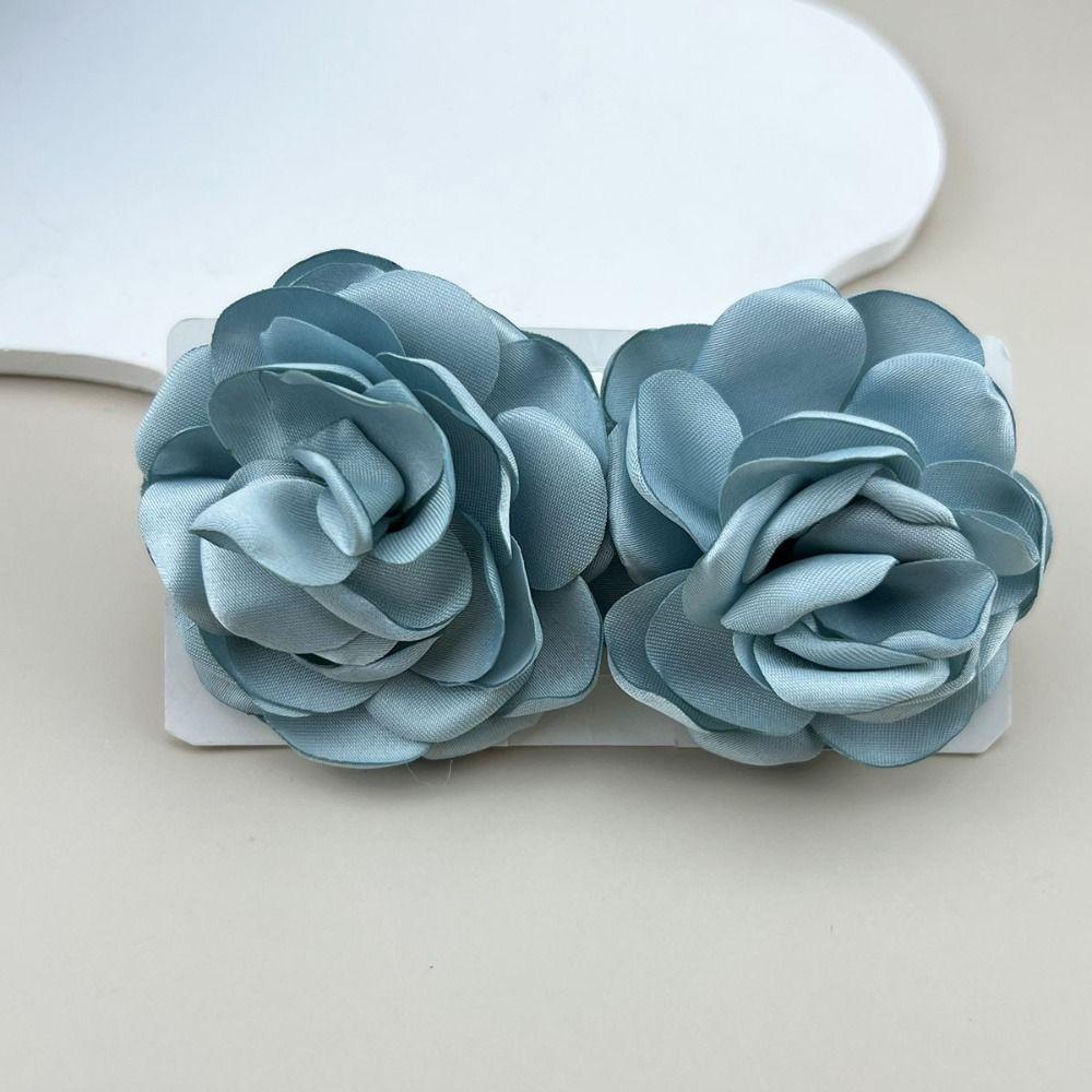 Fabric Large Flower Earrings Jewelry Accessories Floral Ear Stud New Wedding Earrings