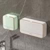 Bathroom Soap Box No Need To Drill Holes Wall-mounted with Cover Wall-mounted Draining Soap Stand