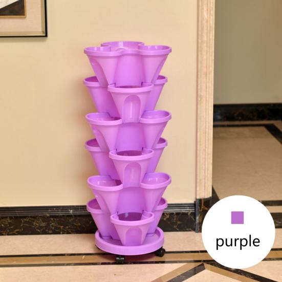 1 комплект садового горшка с колесиками, штабелируемый многослойный садовый горшок для клубники и трав, хозяйственные товары