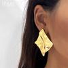 Fashion Irregular Metal Stud Earrings For Women Vintage Gold Color Geometric Statement Big Drop Earring Jewelry Accessories 2024