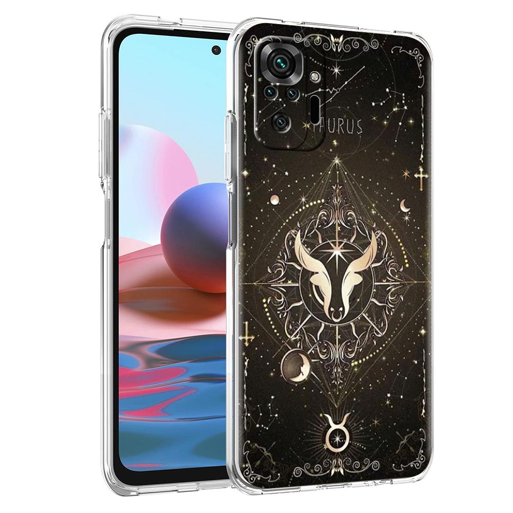 Прозрачный чехол для телефона для Redmi 14C 13C 10C 10 9 Note 13 12 11 K50 K40 Plus Pro 4G 5G Мягкий ТПУ чехол Узор Созвездия Сумки