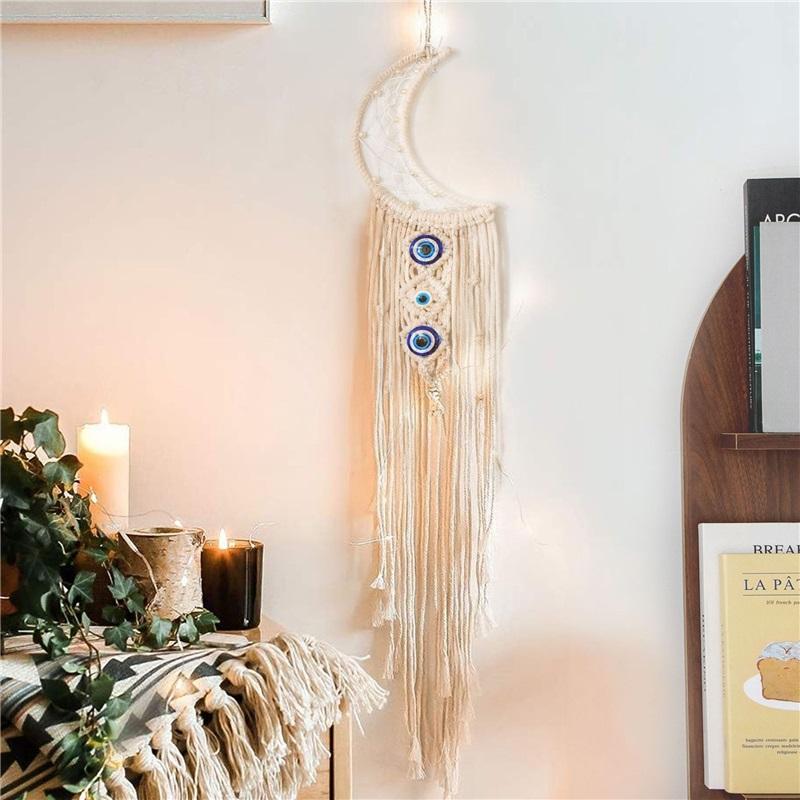 Гобелен из хлопковой веревки ручной работы в европейском стиле с кисточками, Домашнее настенное украшение, Мягкое украшение