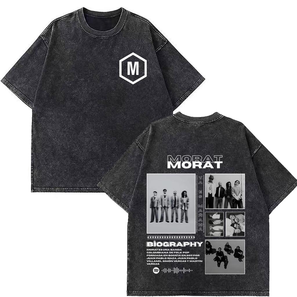 Morat Yem Se Fue El Ayer Y Ya Es Manana Tour 2026 Print Tshirts Men Women Hip Hop Punk Loose Cotton Vintage Washed Tshirts