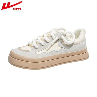 Назад Маленькие белые туфли Женские низкие туфли на толстой подошве Дышащие повседневные туфли Ретро-обувь для сноуборда