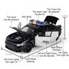 1:32 Pickup Charger Police Car Model Toy Doors Opened Sound Light Pull Back Models Shock Absorption Toys Boy Gift Ornaments