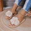 New Flat Bottomed Women's Slippers, Beach Shoes, Home Casual Sandals, Ultra Lightweight Slippers, Pink Flower Shoes