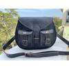 Vintage Women's Genuine Black Leather CrossBody Shoulder Bag Satchel Messenger